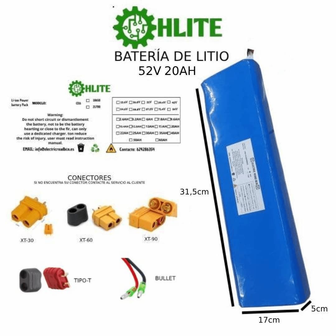 Batería de litio 52V para patinetes Dualtron Mini, Skateflash y Ecoxtrem Tauro