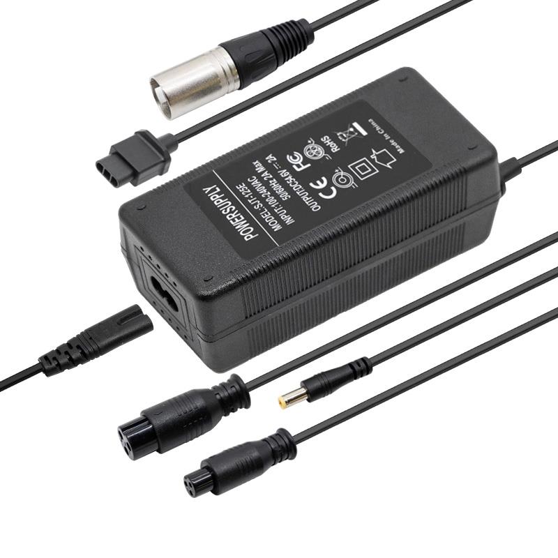 Cargador 48V (salida 54,6v) 2A con conectores DC y GX para Smartgyro speedway/Rockway y similares/ NIU