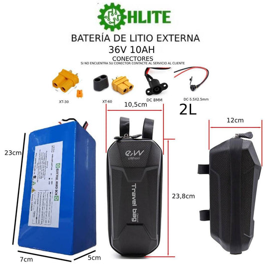 BATERÍA DE LITIO EXTERNA 36V 10AH a 20AH