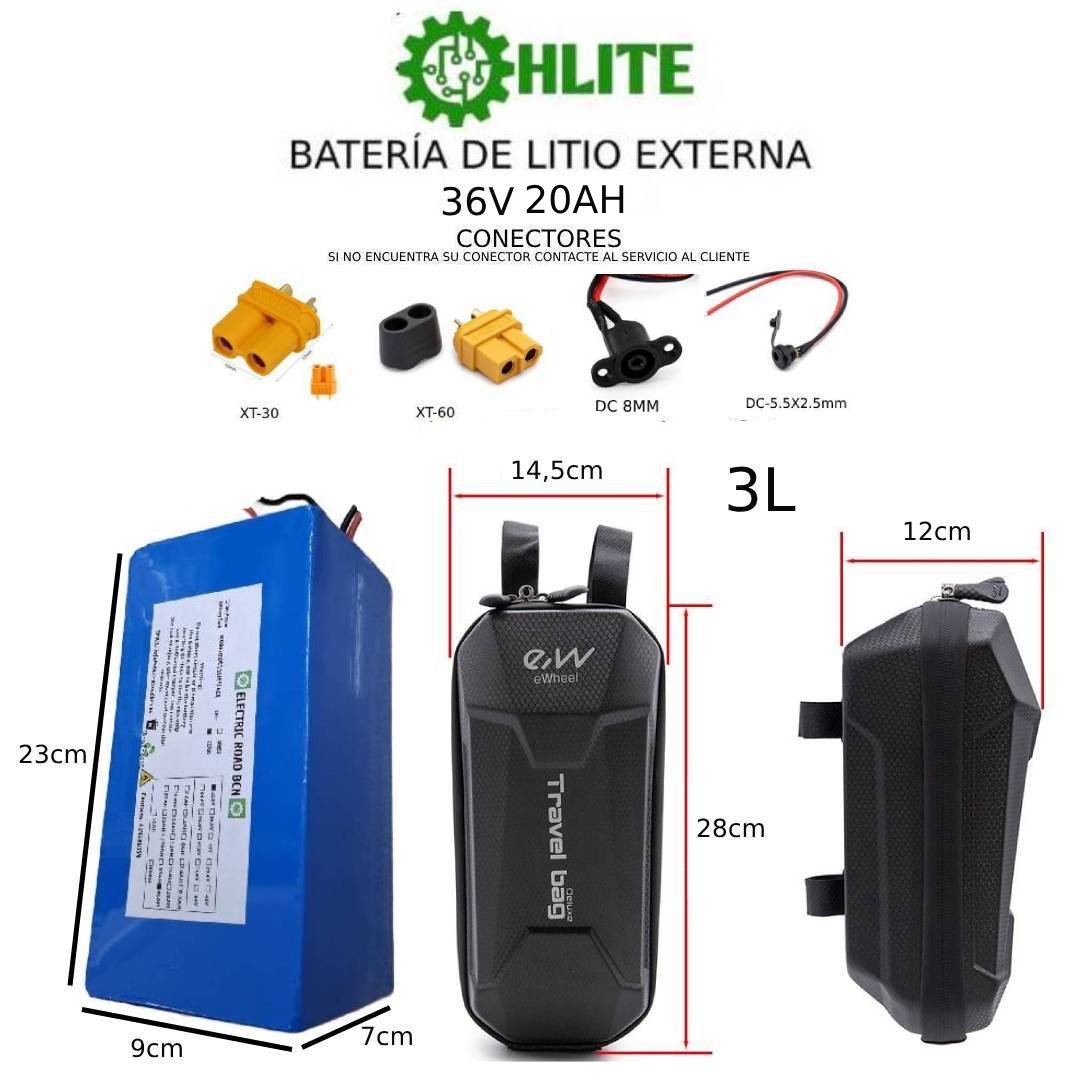 BATERÍA DE LITIO EXTERNA 36V 10AH a 20AH