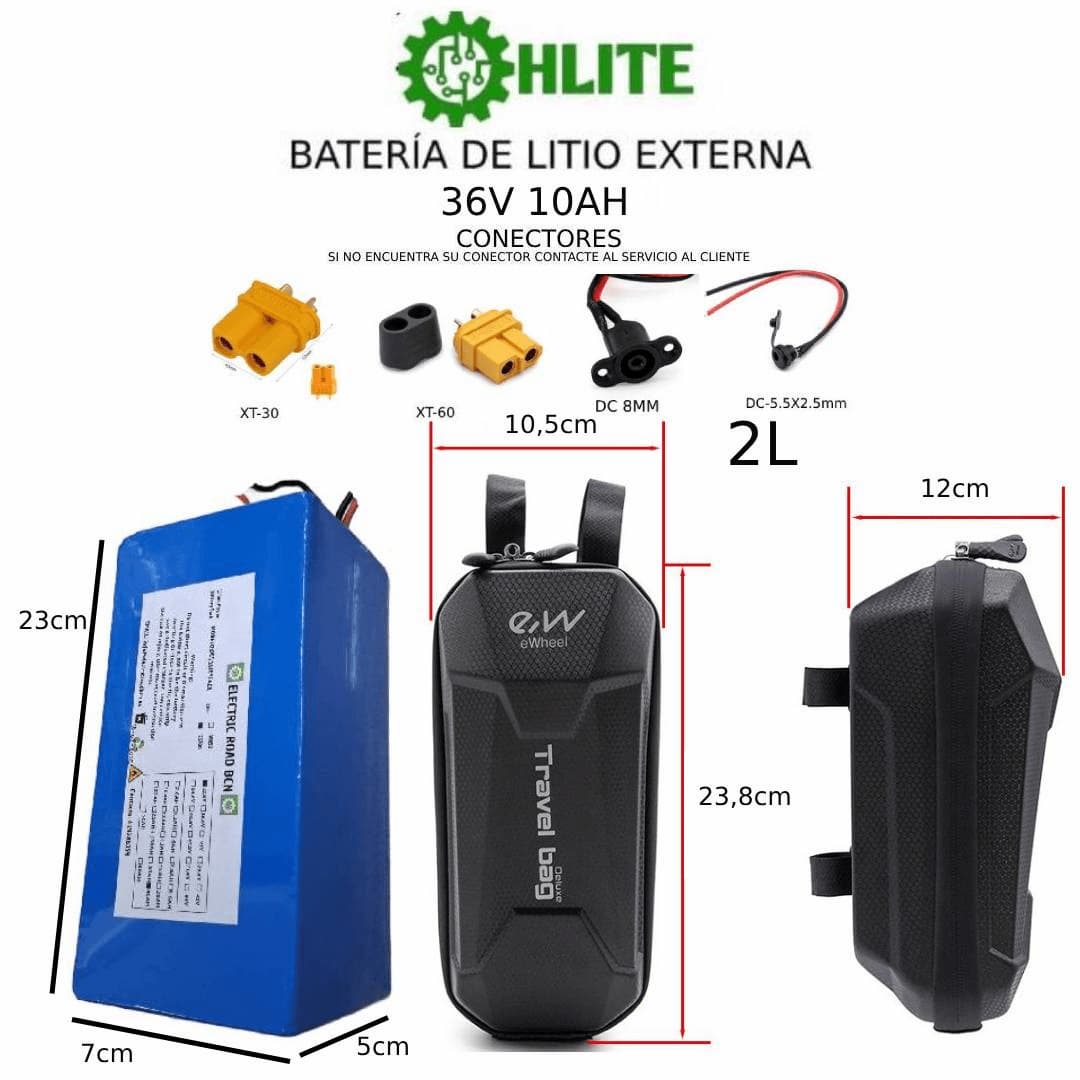 Batería de litio externa 36V 10Ah a medida HLITE en Barcelona